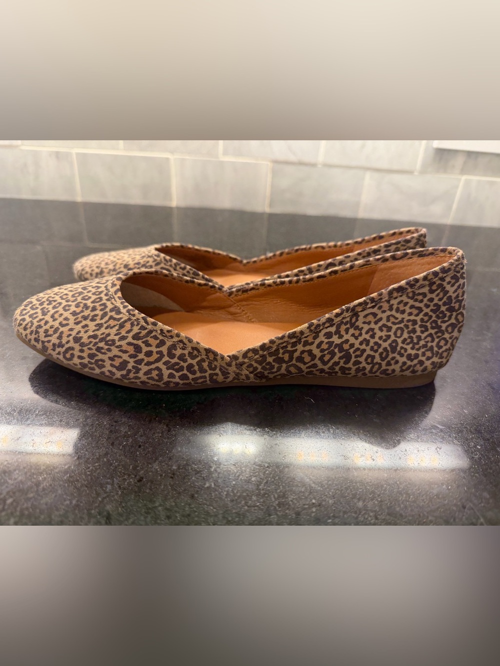 Lucky Brand Leopard Print Genuine Suede Ballet Flats Women’s 8.5